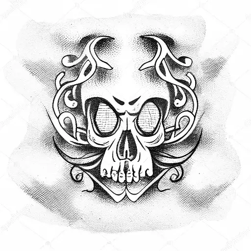 Skull tattoo design idea