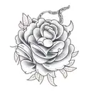 snake and peonies tattoo design idea