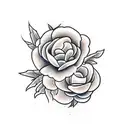snake and peonies tattoo design idea