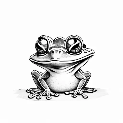 Cute frog tattoo design idea