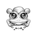Cute frog on a mushroom tattoo design idea