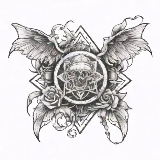 Design a tattoo that combines elements from Bring Me The Horizon's music videos tattoo design idea