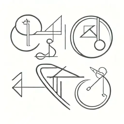 a simple black symbol fusing only the unicode symbols for Leo ♌, Cancer ♋, Aquarius ♒, and Sagittarius ♐ with slight ove tattoo design idea