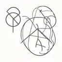 a simple black symbol fusing only the unicode symbols for Leo ♌, Cancer ♋, Aquarius ♒, and Sagittarius ♐ with slight ove tattoo design idea