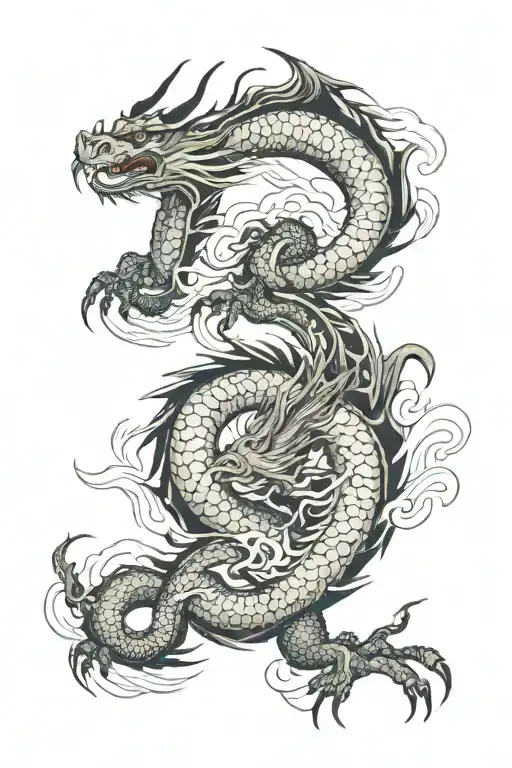 speed wind dragon tattoo design idea