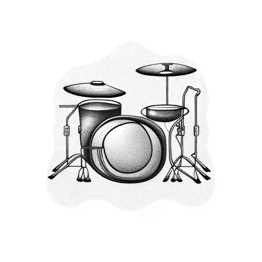 A drum set  tattoo design idea