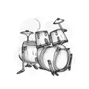A drum set  tattoo design idea