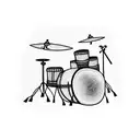 A drum set  tattoo design idea