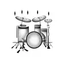 A drum set  tattoo design idea