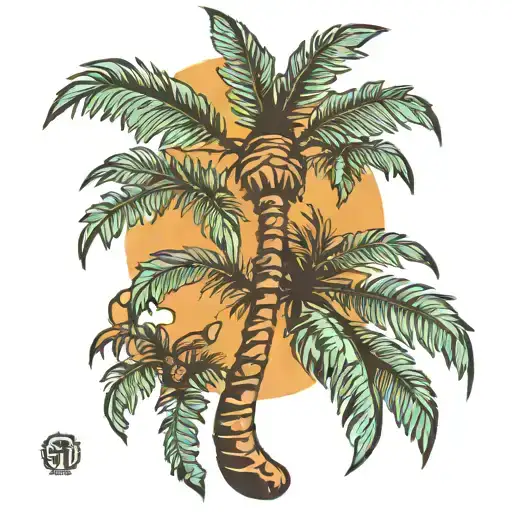 florida state palm tree tattoo design idea