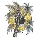 florida state palm tree tattoo design idea