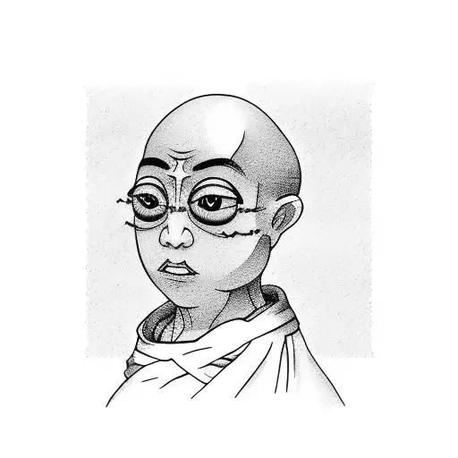 MONK TRYING TO GET PEACE tattoo design idea