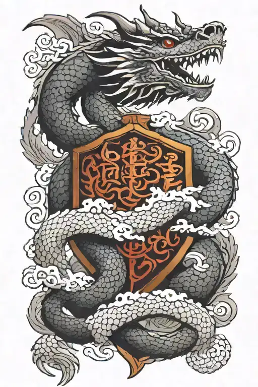 dragon scales armor with a dragon tattoo design idea