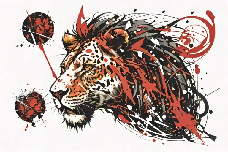 Lion face tattoo design idea