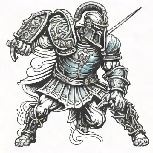 Roman gladiator tattoo design idea