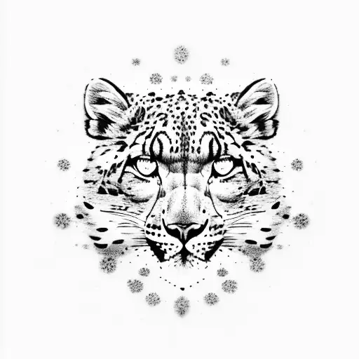 snow leopard tattoo design idea