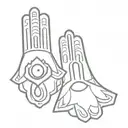 hamsa y san Benito  tattoo design idea