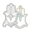 hamsa y san Benito  tattoo design idea