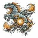 thunder storm tattoo design idea