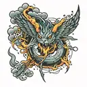 thunder storm tattoo design idea