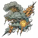 thunder storm tattoo design idea