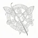 "Trinity" written in cursive tattoo design idea