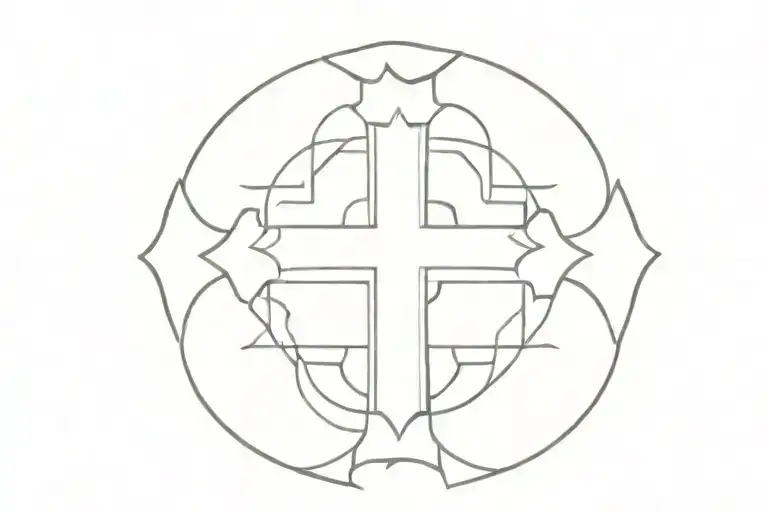 Catholic cross tattoo design idea
