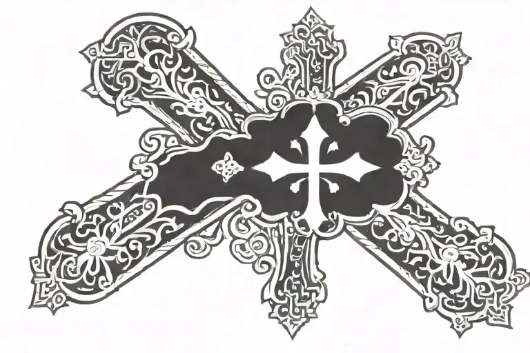 Catholic cross tattoo design idea