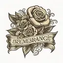 remembrance name tattoo design idea