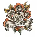 remembrance name tattoo design idea