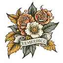 remembrance name tattoo design idea