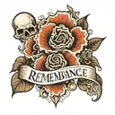 remembrance name tattoo design idea