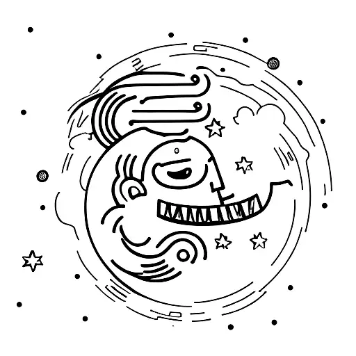 moon grandpa memorial  tattoo design idea