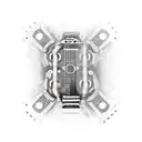 A guitar made up of motorcycle chains and sprockets tattoo design idea