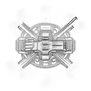 A guitar made up of motorcycle chains and sprockets tattoo design idea