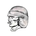 wwii gi helmet japanese warrior mask burning cigar tattoo design idea