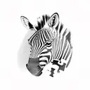 zebra with puzzle pieces tattoo design idea