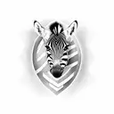 zebra with puzzle pieces tattoo design idea