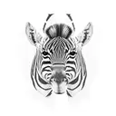 zebra with puzzle pieces tattoo design idea