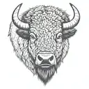 bison head   tattoo design idea