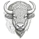 bison head   tattoo design idea