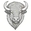 bison head   tattoo design idea