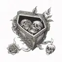 coffin with and if you go i wanna go with you make tattoo design idea