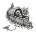 coffin with and if you go i wanna go with you make tattoo design idea