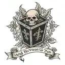 coffin with the words "and if you go i wanna go with you" tattoo design idea