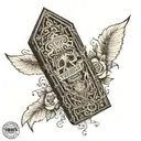 coffin with the quote and if you go i wanna go with you tattoo design idea