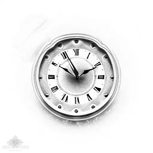 clock sand timer tattoo design idea