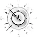 clock sand timer tattoo design idea