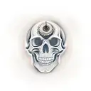 clock skull sand timer tattoo design idea