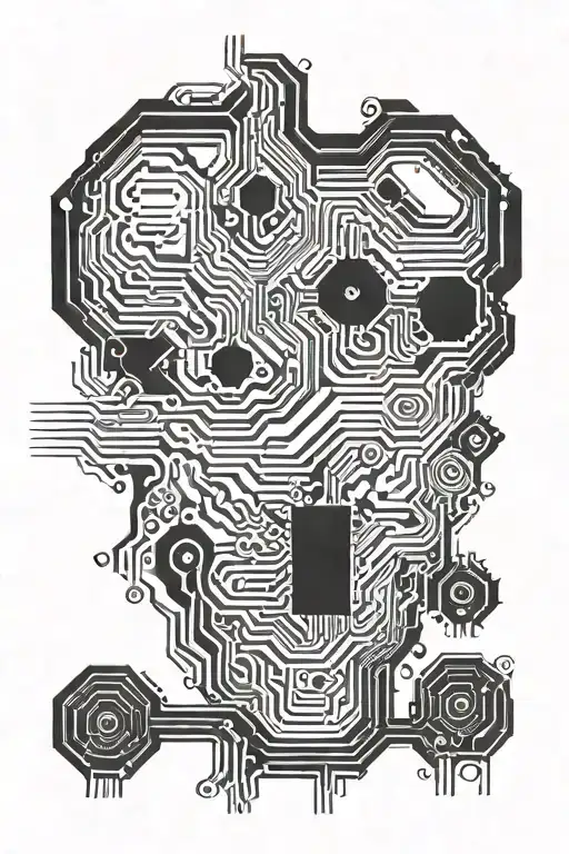 circuit board patterns tattoo design idea